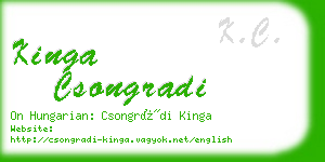 kinga csongradi business card